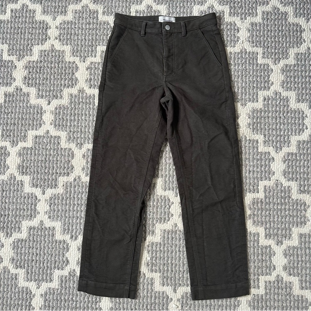 Everlane Utility Straight Leg Crop Pants in Army Green